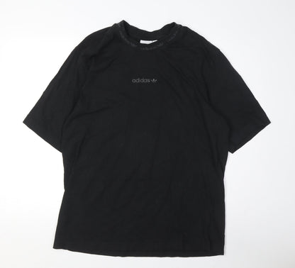 Adidas Men's Black Cotton Polo Shirt, Size M, Classic Style