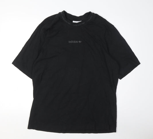 Adidas Men's Black Cotton Polo Shirt, Size M, Classic Style