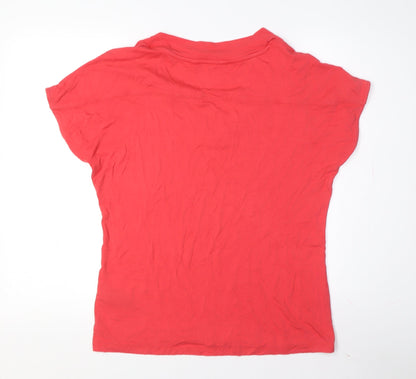 Womens UK Size 12 New Look Red Basic T-Shirt