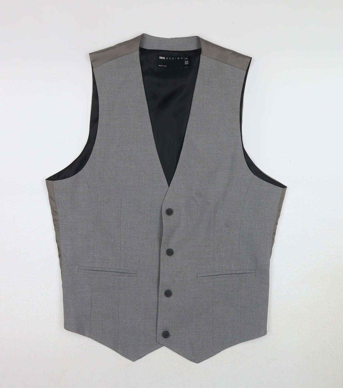 ASOS Men's Grey Suit Waistcoat Size 40 Regular Fit