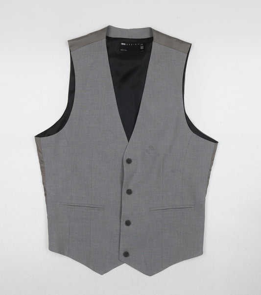ASOS Men's Grey Suit Waistcoat Size 40 Regular Fit