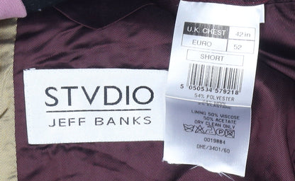 Mens UK Size 42 Jeff Banks Regular Black Suit Jacket