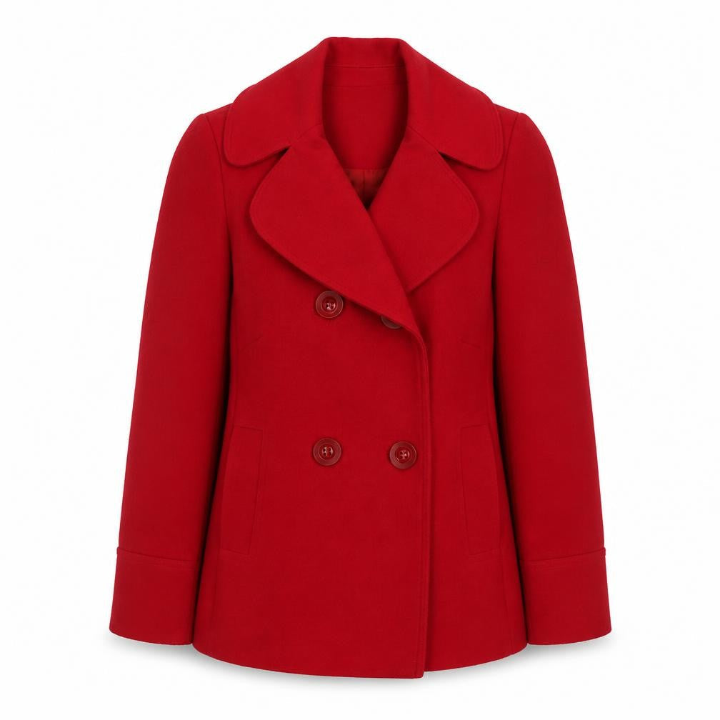 Womens UK Size 8 Kesta London Red Pea Coat