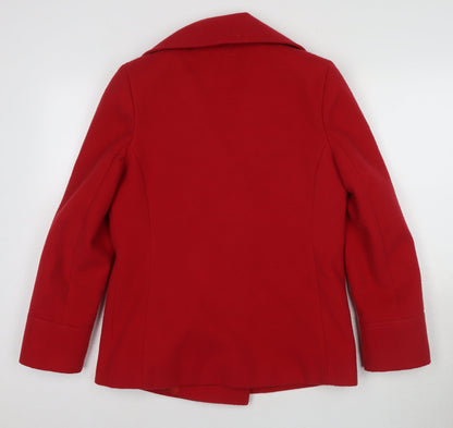 Womens UK Size 8 Kesta London Red Pea Coat