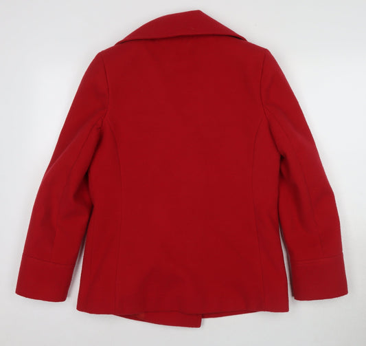 Womens UK Size 8 Kesta London Red Pea Coat