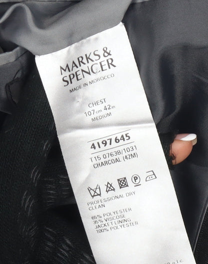 Mens UK Size 42 Marks and Spencer Regular Black Suit Jacket