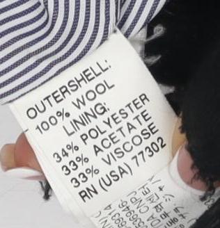 Zara Women's Pinstripe Black Blazer L, Wool, Notch Lapel