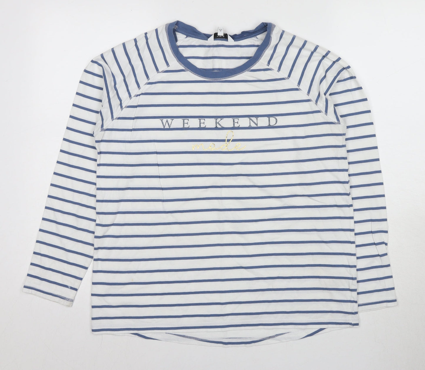 Next Women's Blue Stripe Long Sleeve Nightshirt UK 14