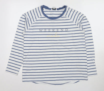 Next Women's Blue Stripe Long Sleeve Nightshirt UK 14