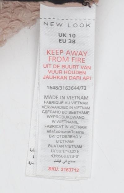 New Look Women's Beige Basic Jacket Size 10 Winter Coat