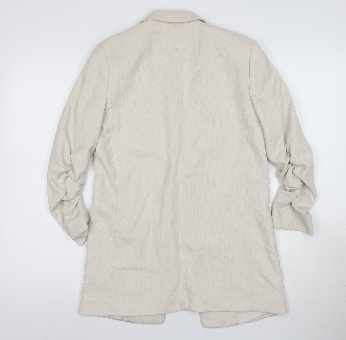 H&M Women's Beige Blazer Jacket Size 6 Long Sleeve