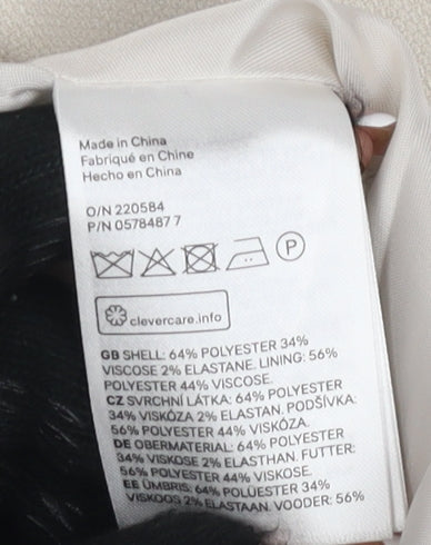 H&M Women's Beige Blazer Jacket Size 6 Long Sleeve