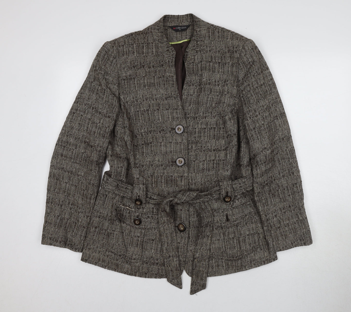 Womens UK Size 14 Bm Collection Brown Military Jacket