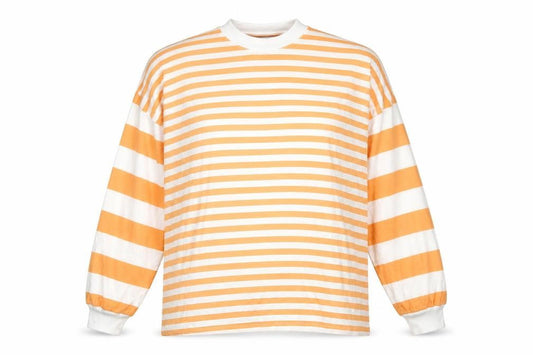 Front view of ASOS Women’s Multicoloured Striped T-Shirt, size UK 10