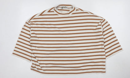 ASOS Women's Brown Striped Top, Size 12, Casual Jersey