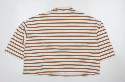 ASOS Women's Brown Striped Top, Size 12, Casual Jersey