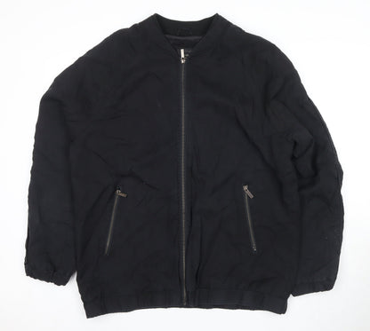 Mens UK Size 4 River Island Black Bomber Jacket