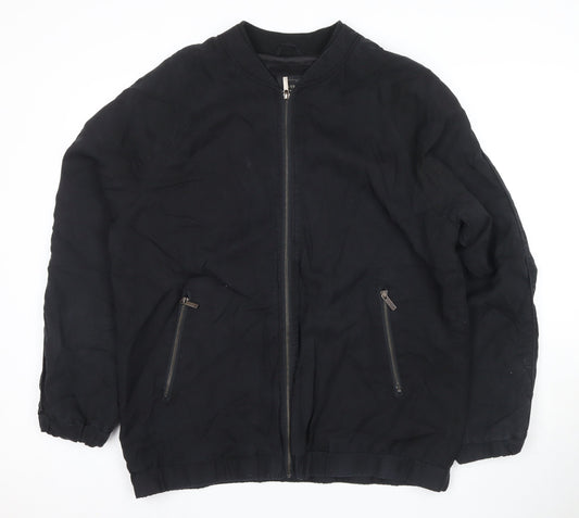 Mens UK Size 4 River Island Black Bomber Jacket