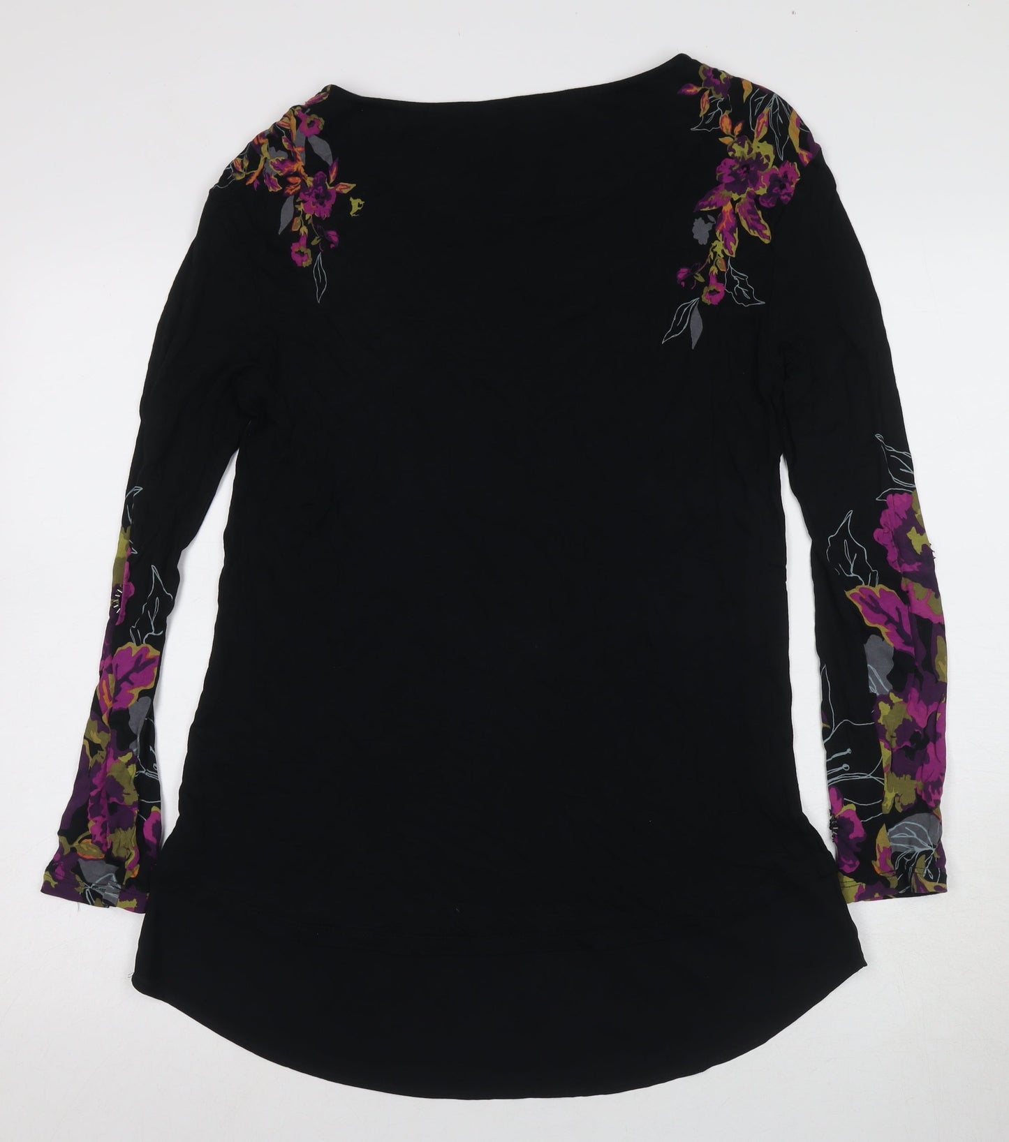 Marks and Spencer Women's Black Floral Embroidered Shift Dress Size 12