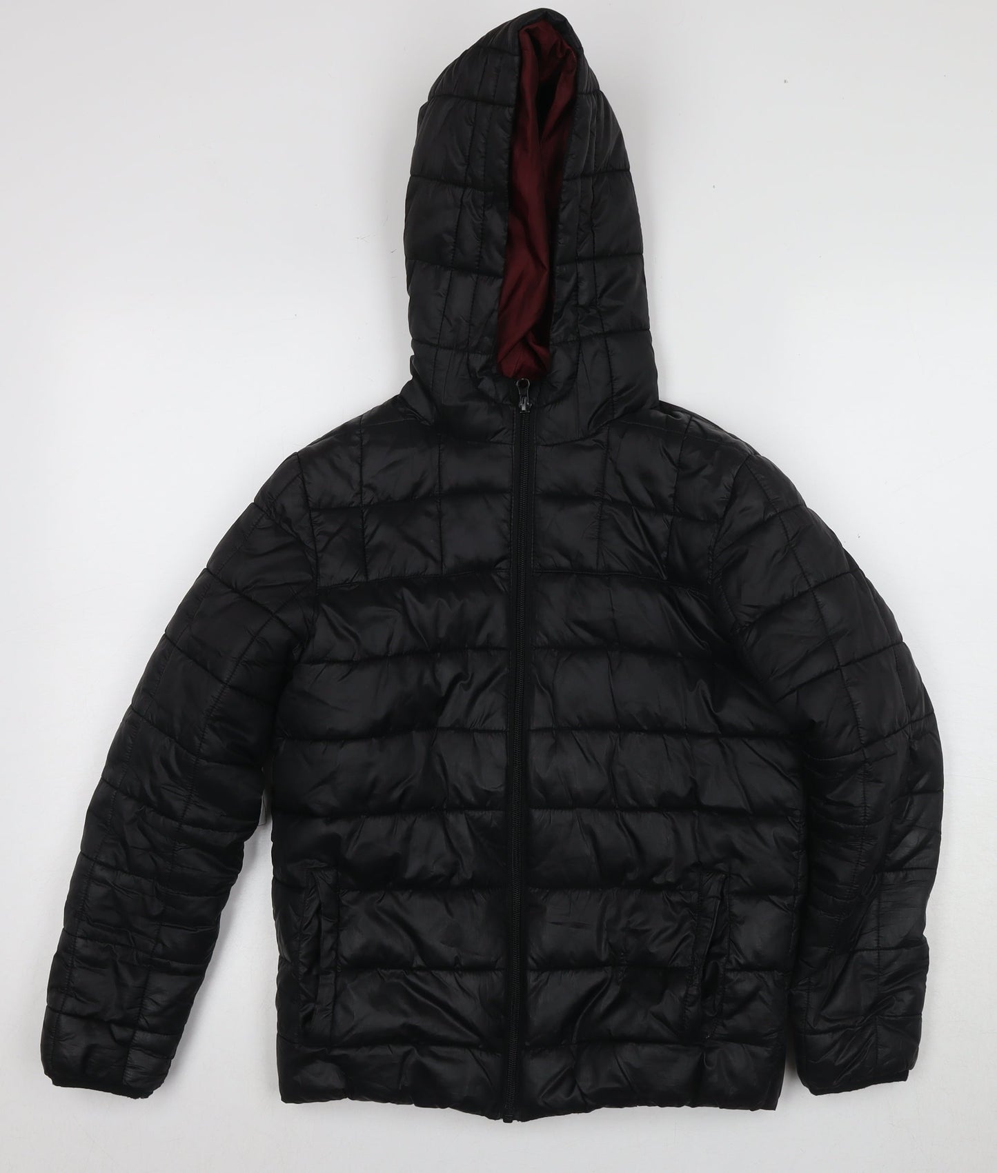 Essentiel Boys Black Puffer Jacket 11-12 Years Hooded
