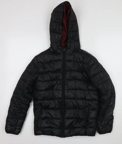 Essentiel Boys Black Puffer Jacket 11-12 Years Hooded