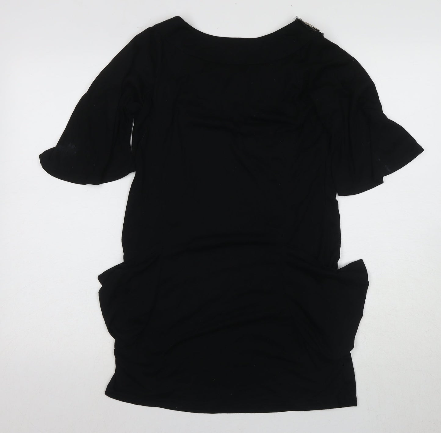 Womens UK Size M Pussycat London Black Basic Blouse