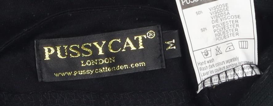 Womens UK Size M Pussycat London Black Basic Blouse