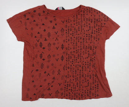 Womens UK Size 20 Yours Red Basic T-Shirt