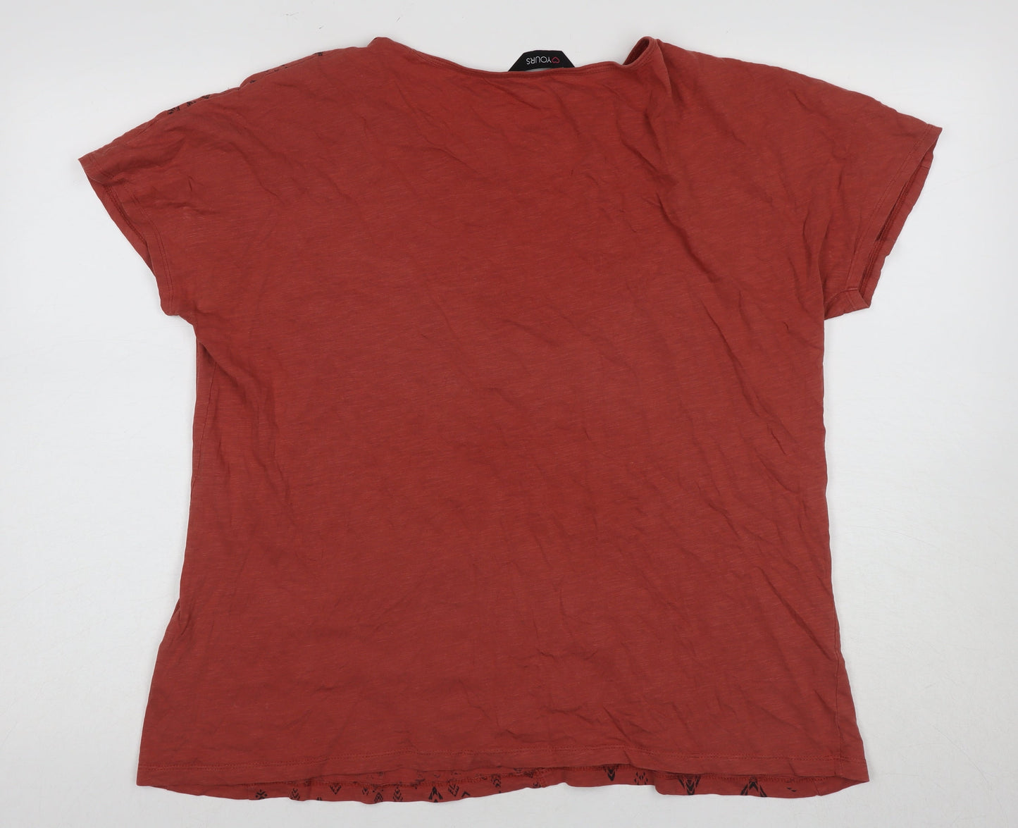 Womens UK Size 20 Yours Red Basic T-Shirt