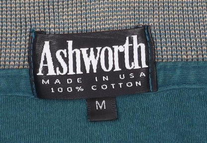 Ashworth Men's Green Polo Shirt M Short Sleeve Cotton