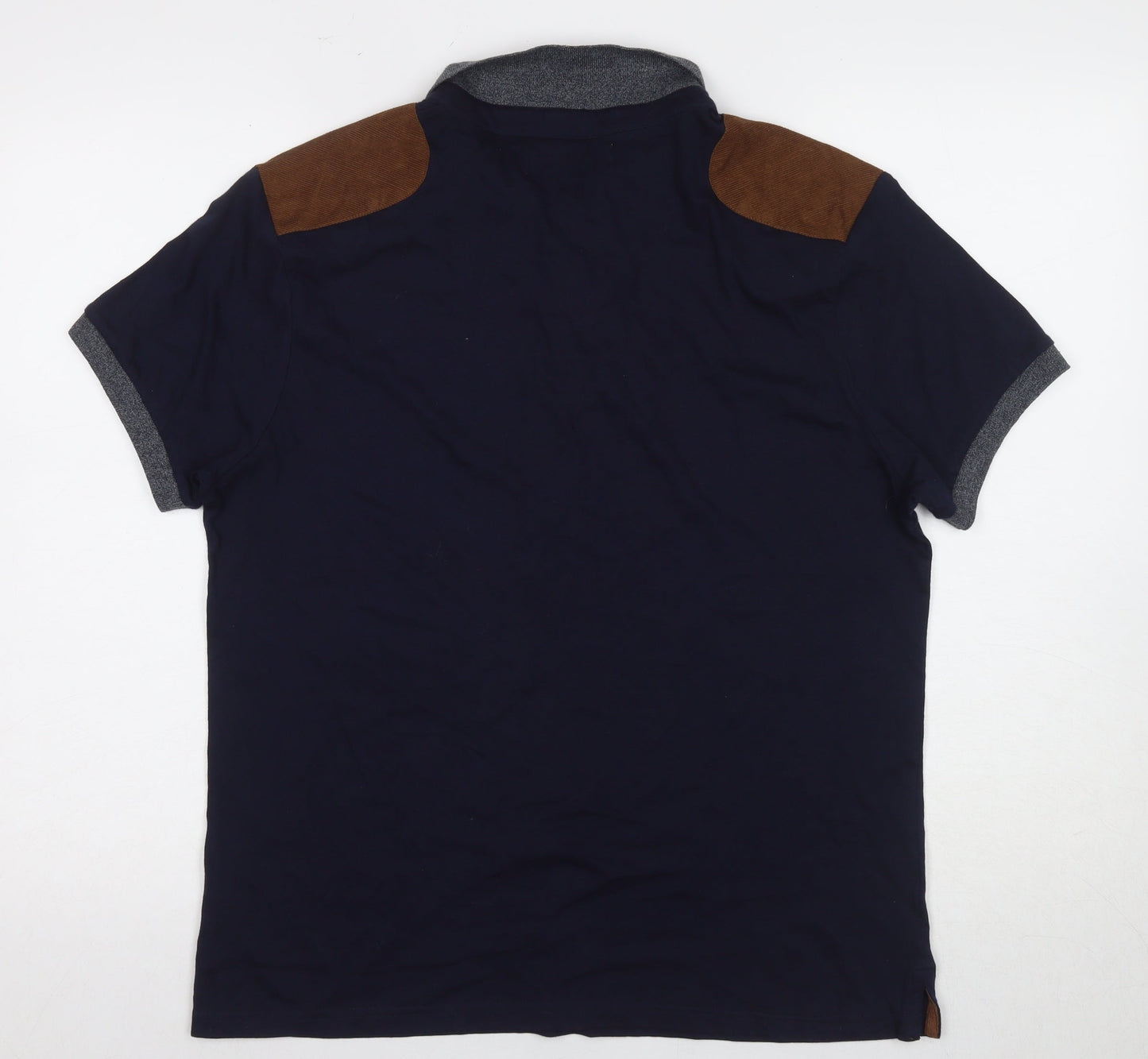 River Island Men's Blue Polo, L - Short Sleeve, Casual