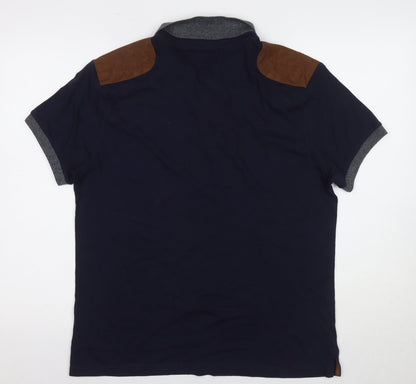 River Island Men's Blue Polo, L - Short Sleeve, Casual