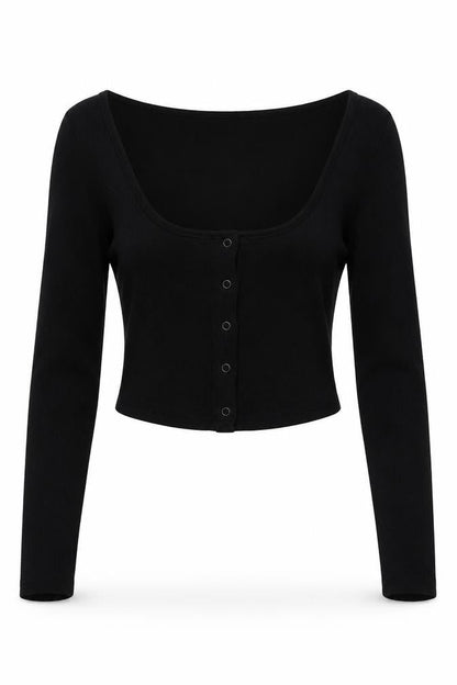 Womens UK Size 10 COLLUSION Black Cropped Blouse
