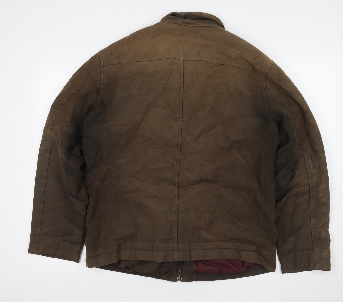 Mens UK Size M River Island Brown Biker Coat