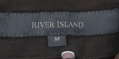Mens UK Size M River Island Brown Biker Coat