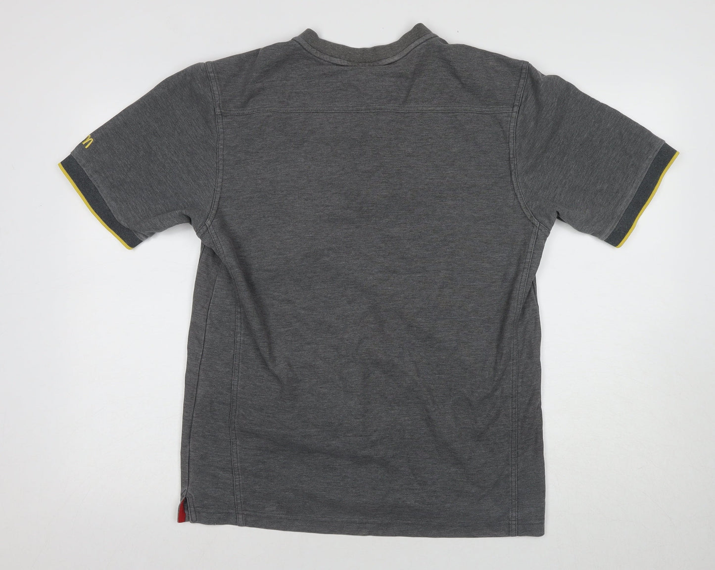Dimensions Men's Grey Henley T-Shirt, Size M