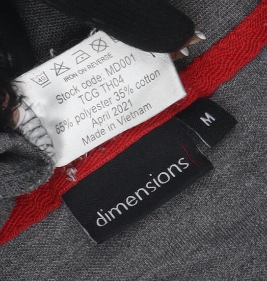 Dimensions Men's Grey Henley T-Shirt, Size M