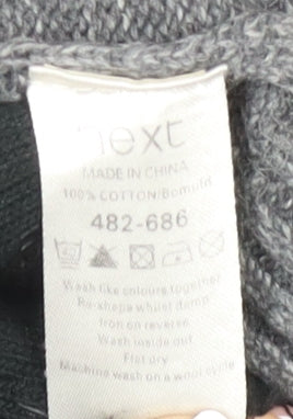 Next Men's Grey Cotton Hooded Pullover Jumper, Size S