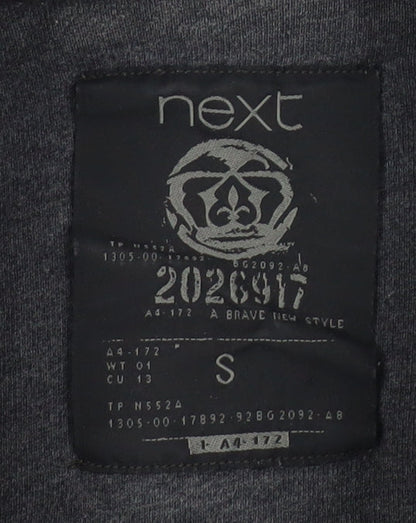 Next Men's Grey Cotton Hooded Pullover Jumper, Size S