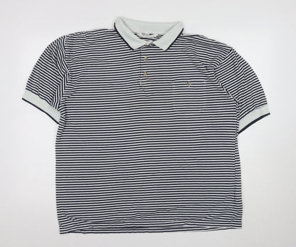 Burton Men's Black XL Striped Polo with Collar