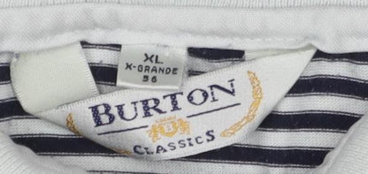 Burton Men's Black XL Striped Polo with Collar