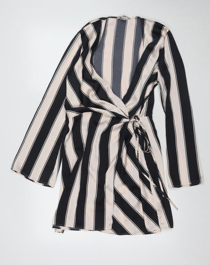 H&M Women Multicoloured Midi Wrap Dress M