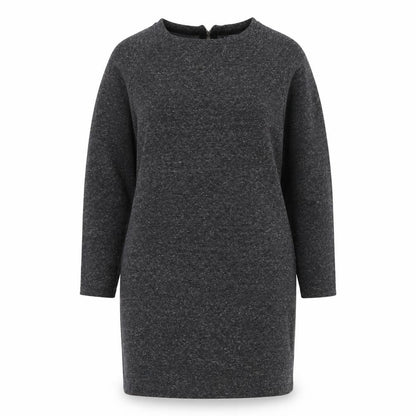 Topshop Women's Grey Shift Dress Size 8 Long Sleeve