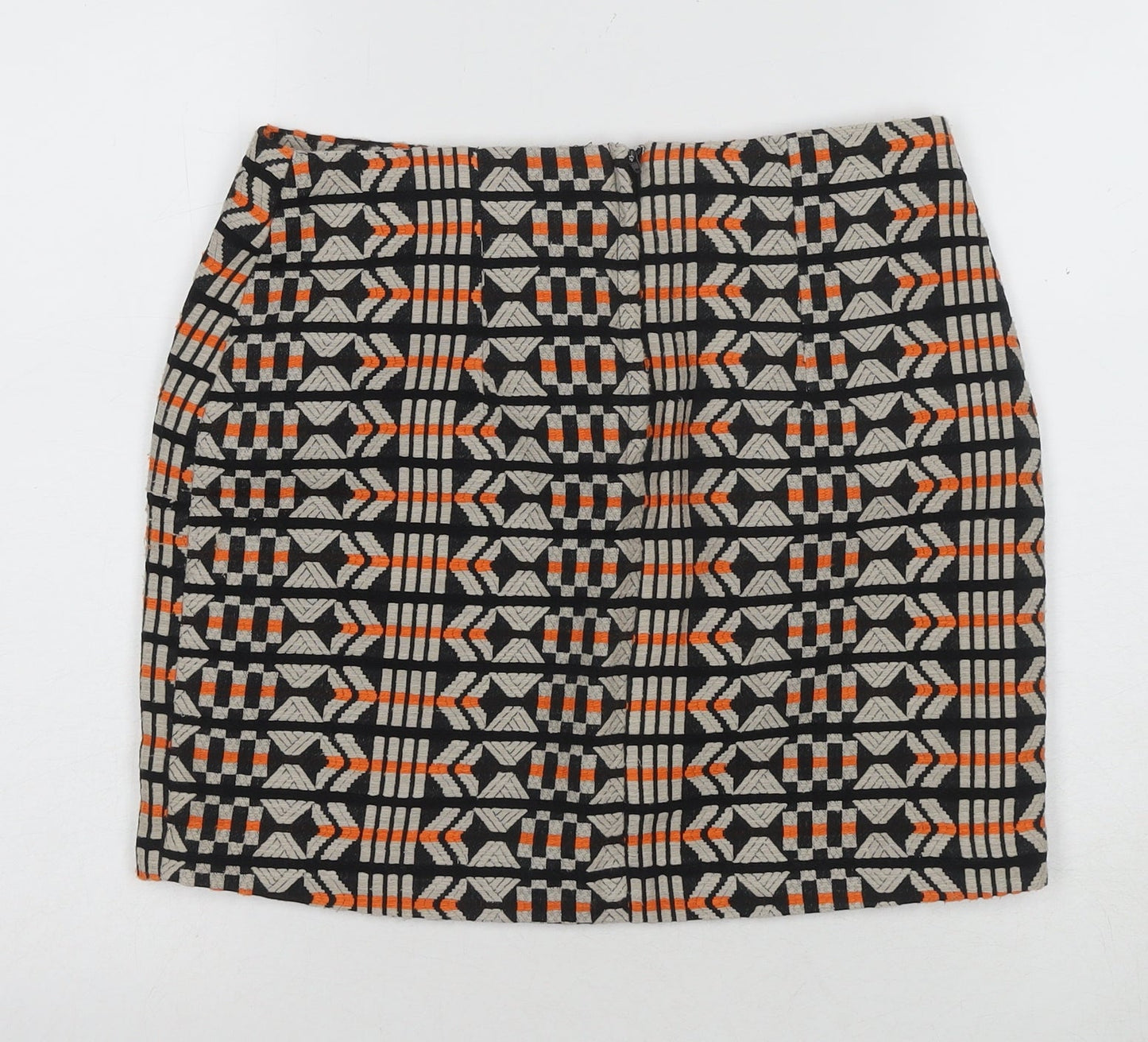 H&M Women's Geometric Pencil Skirt, Size 10, Multicoloured