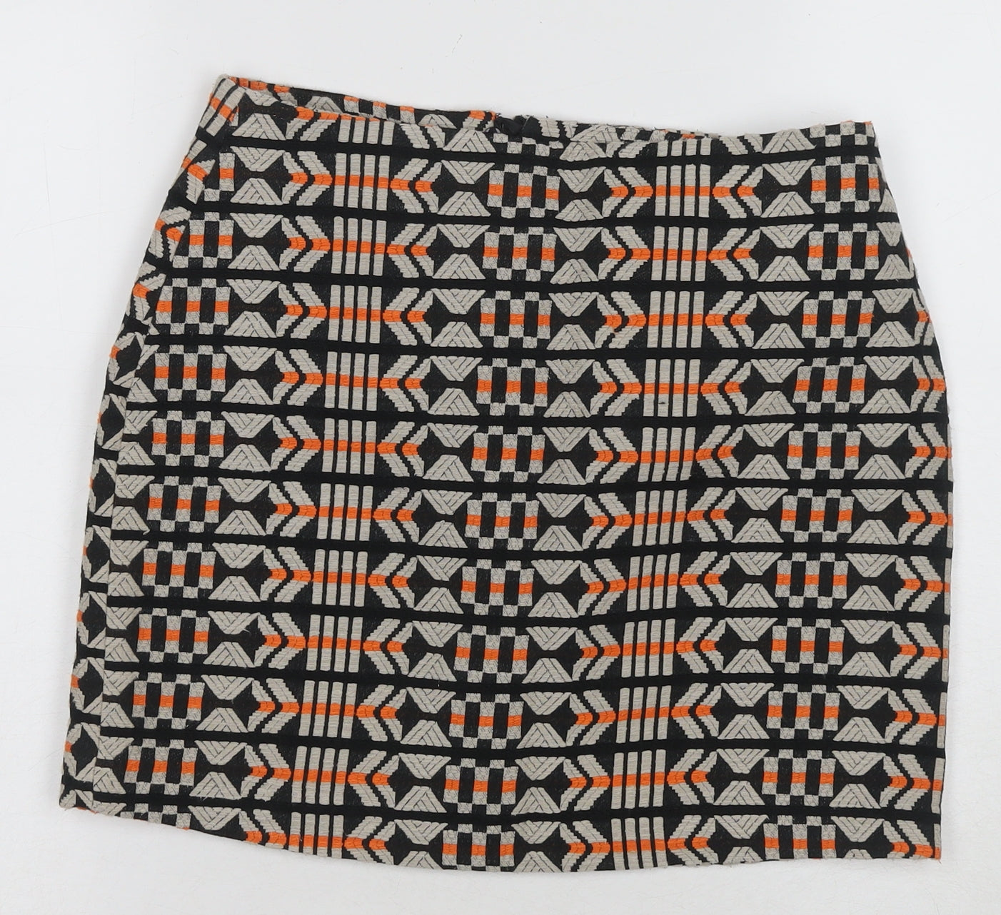 H&M Women's Geometric Pencil Skirt, Size 10, Multicoloured