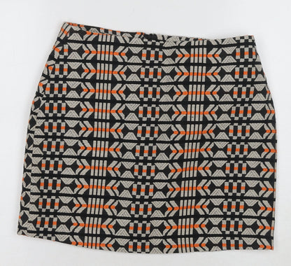 H&M Women's Geometric Pencil Skirt, Size 10, Multicoloured