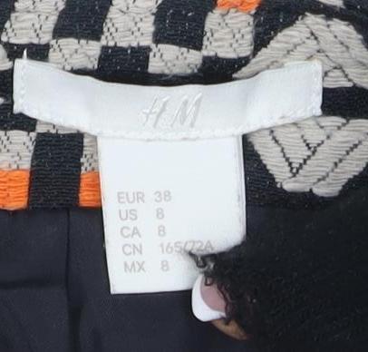 H&M Women's Geometric Pencil Skirt, Size 10, Multicoloured