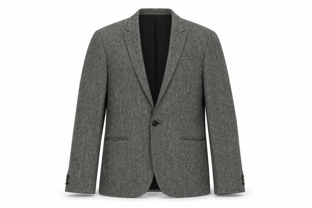 Mens UK Size L River Island Regular Grey Suit Jacket