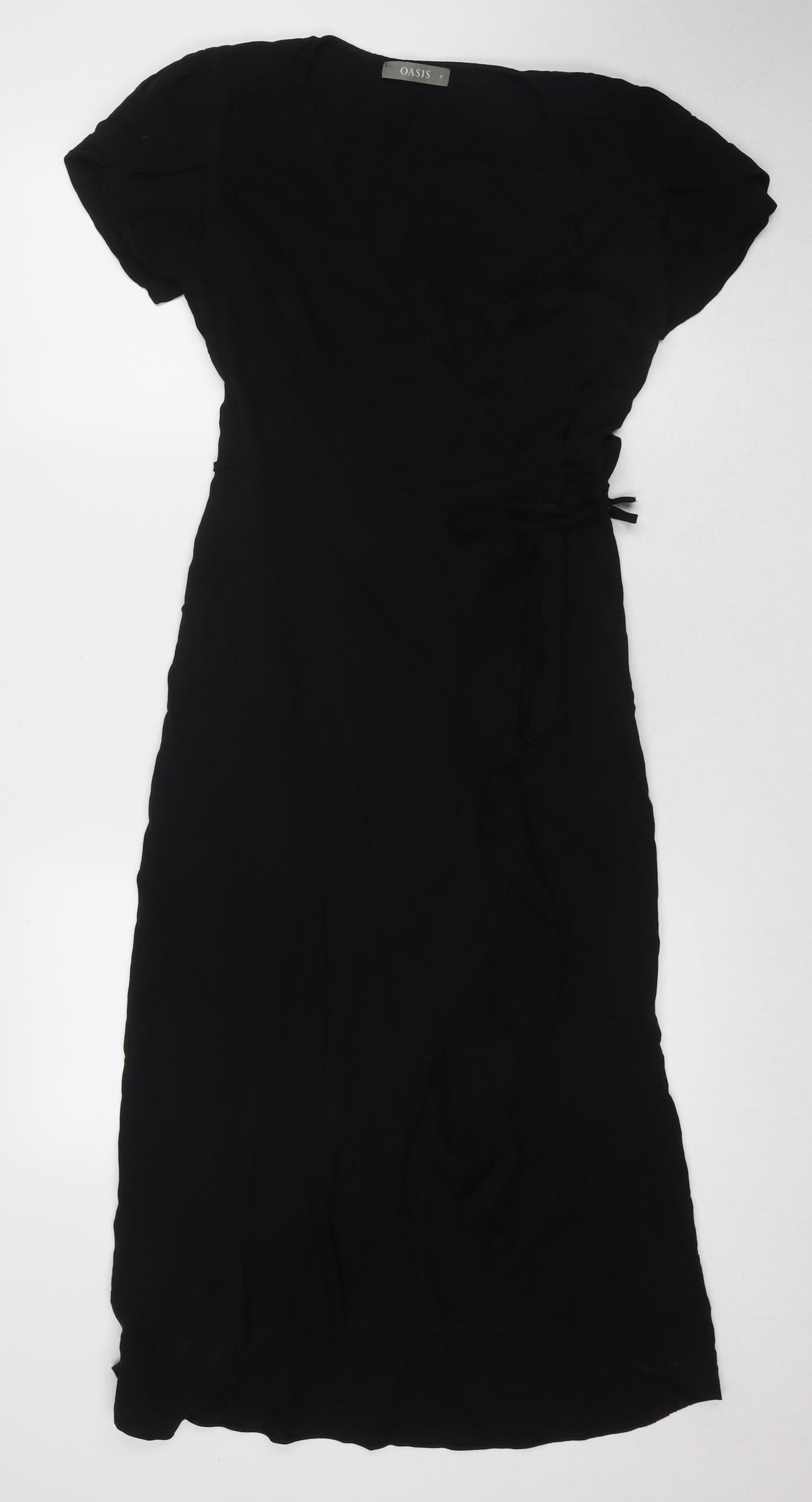 Oasis Women's Black A-Line Midi Dress Size 6