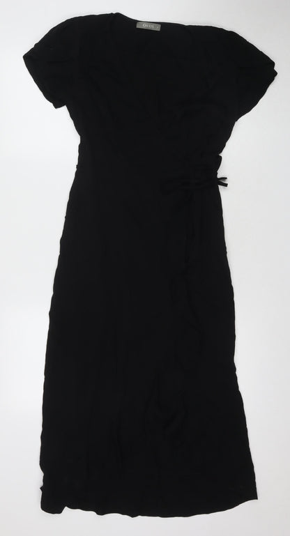 Oasis Women's Black A-Line Midi Dress Size 6